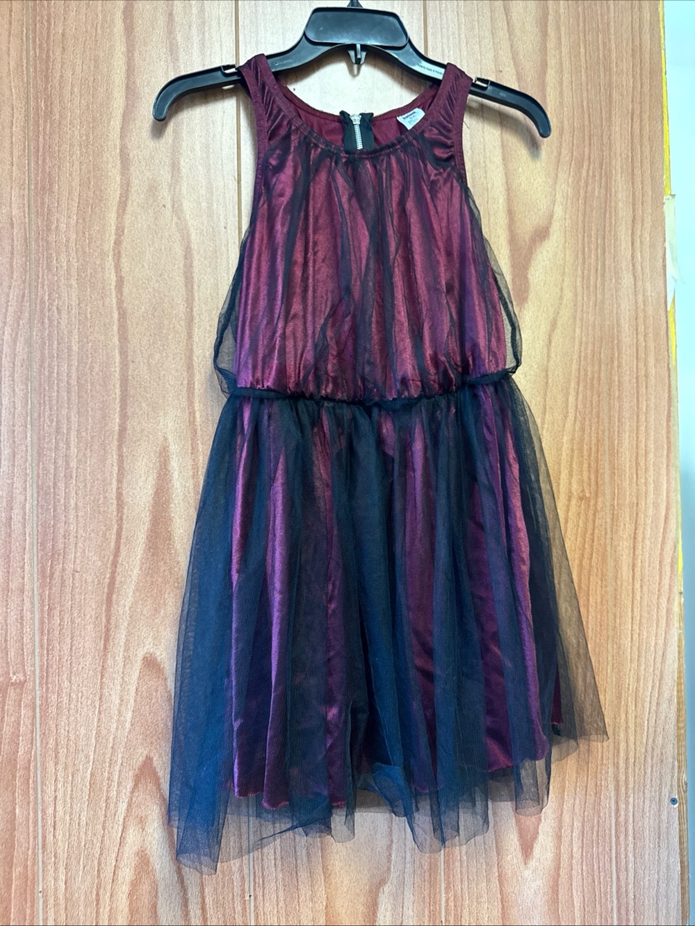Balera Burgundy Black Mesh Sleeveless Dress Halloween Piece Dance Costume